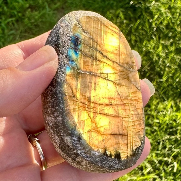 Handmade Other - Large Natural Golden and Pink and Blue Labradorite Specimen